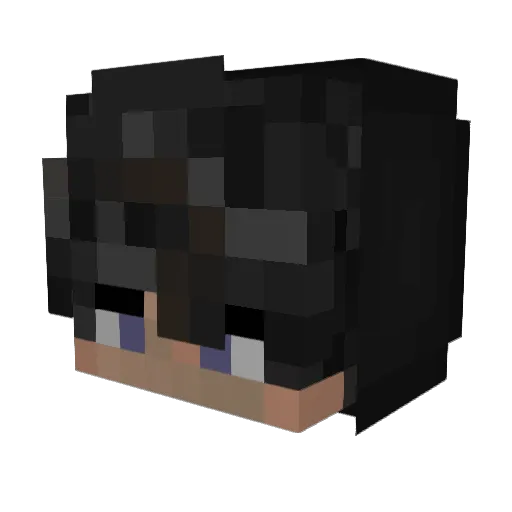qxtrlx Minecraft avatar head, 3D render