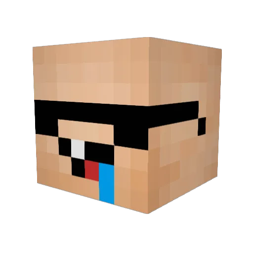 qxvt Minecraft avatar head, 3D render
