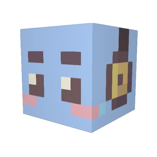 qxxj Minecraft avatar head, 3D render