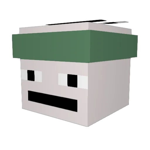qzTesTO_ Minecraft avatar head, 3D render