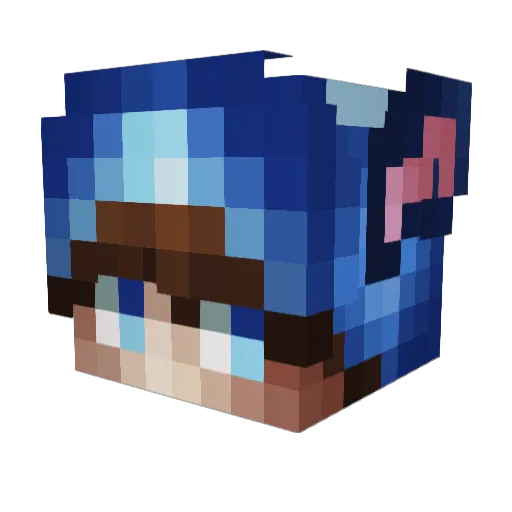 qzcerQZ Minecraft avatar head, 3D render