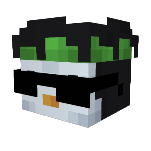 qznBY Minecraft avatar head, 3D render