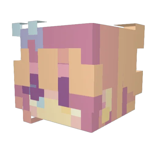 r0se_lu Minecraft avatar head, 3D render