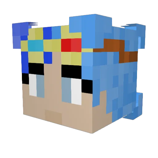 r0wdy_cl0wn Minecraft avatar head, 3D render