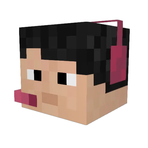 r1msHD Minecraft avatar head, 3D render