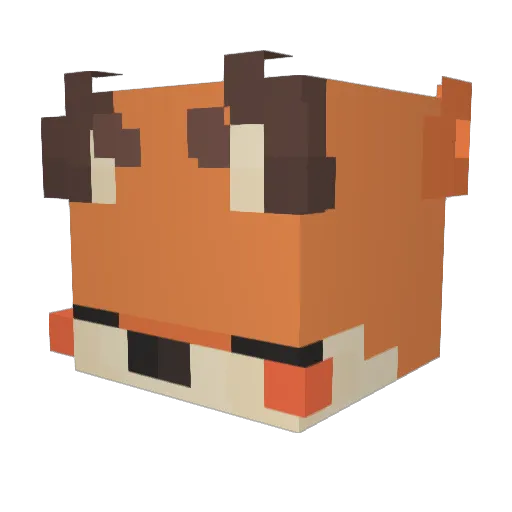 r2de Minecraft avatar head, 3D render