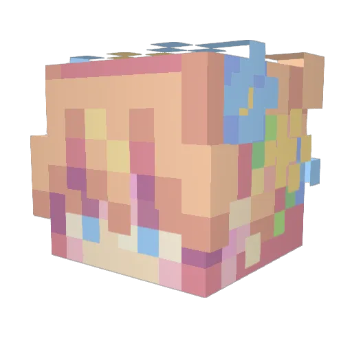 r4bb17_ Minecraft avatar head, 3D render