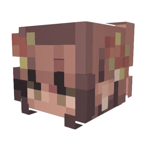 r77n Minecraft avatar head, 3D render