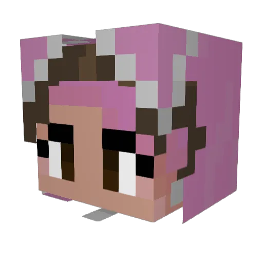 rAriana Minecraft avatar head, 3D render