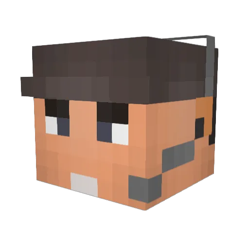 rRedYoshi Minecraft avatar head, 3D render
