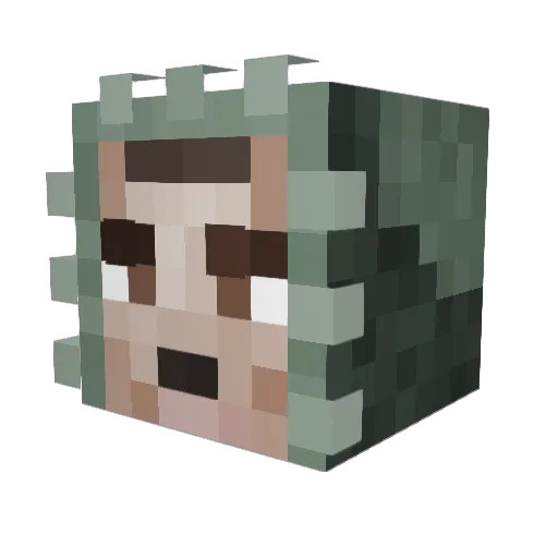 raandal Minecraft avatar head, 3D render