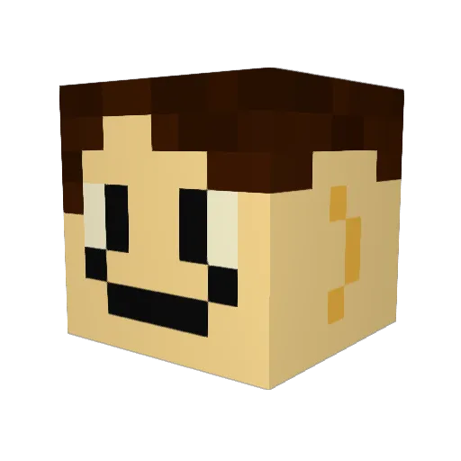 rabbit_fox Minecraft avatar head, 3D render