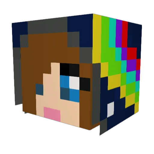 rabbitio Minecraft avatar head, 3D render