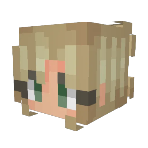 rabbizt Minecraft avatar head, 3D render