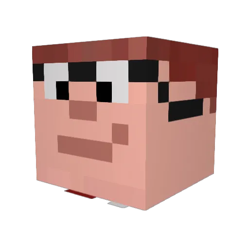 rabybobby Minecraft avatar head, 3D render