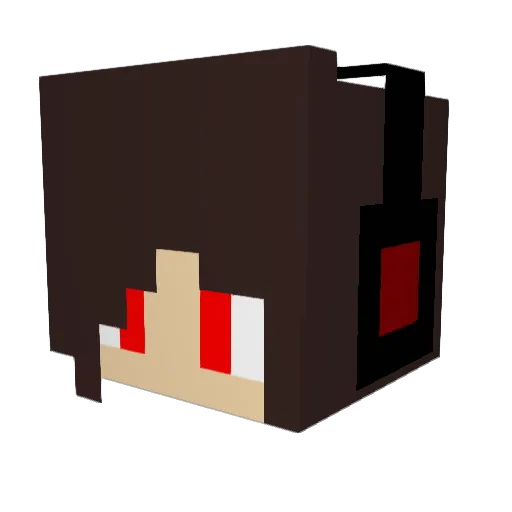 racca Minecraft avatar head, 3D render