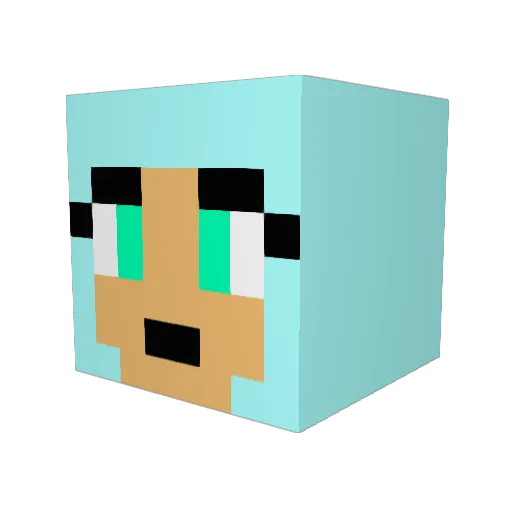 rachaelcraft Minecraft avatar head, 3D render