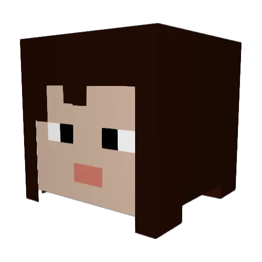rachelelelelel Minecraft avatar head, 3D render