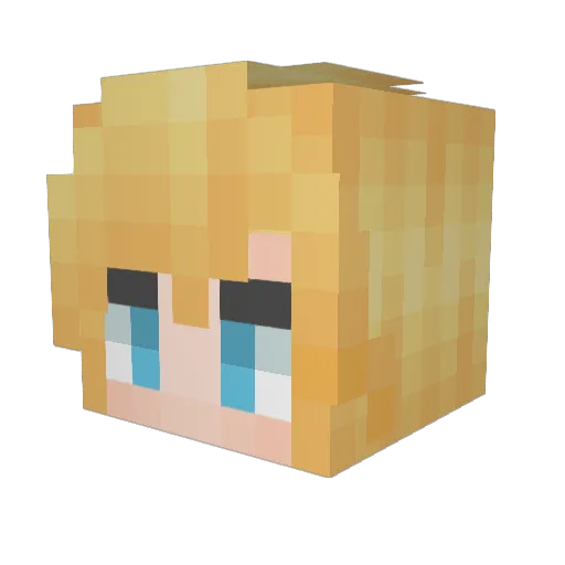 rachelns Minecraft avatar head, 3D render