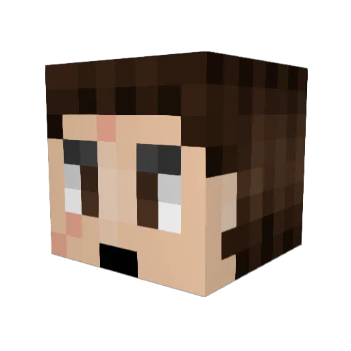 racingjr Minecraft avatar head, 3D render