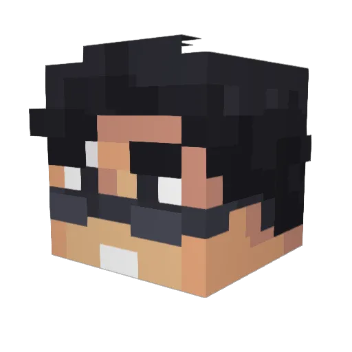 rackblack Minecraft avatar head, 3D render