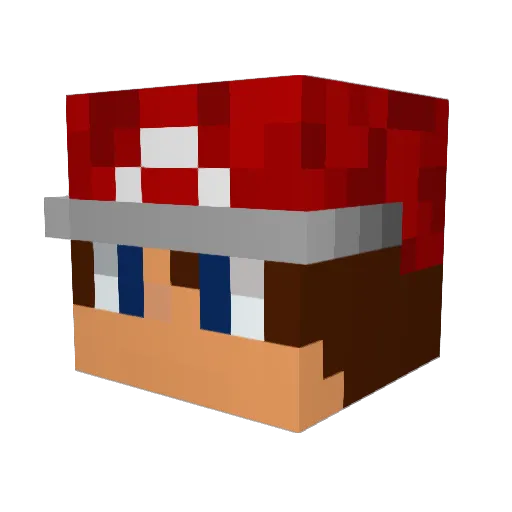 raconar Minecraft avatar head, 3D render