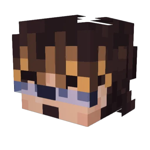 raddened Minecraft avatar head, 3D render