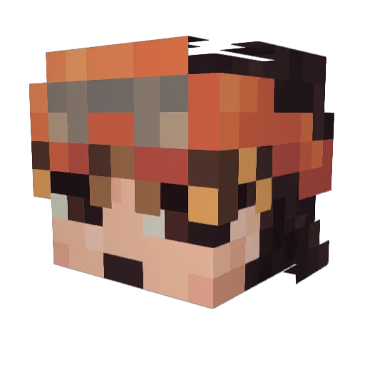 raddened Minecraft avatar head, 3D render