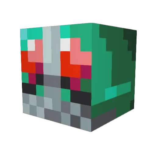 radioakira Minecraft avatar head, 3D render