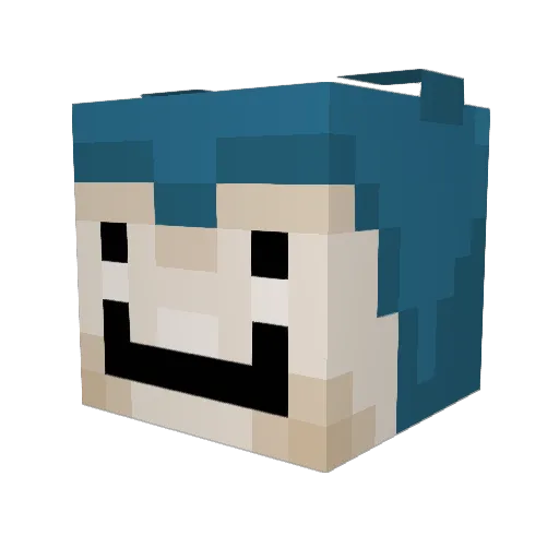 rafadarkless Minecraft avatar head, 3D render