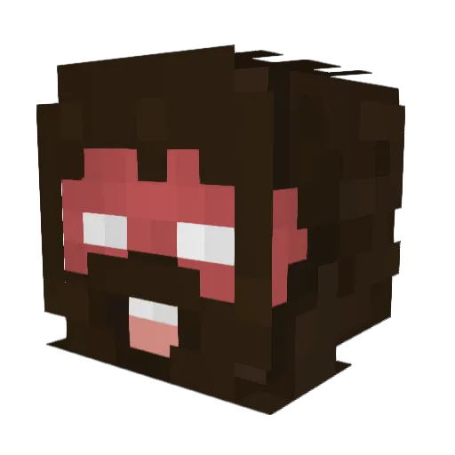 raflLULW Minecraft avatar head, 3D render