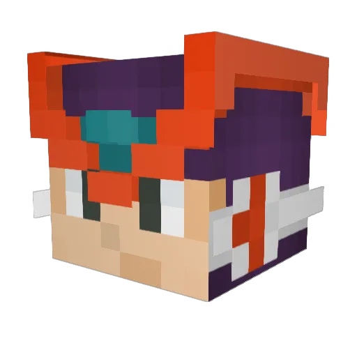 rafren Minecraft avatar head, 3D render