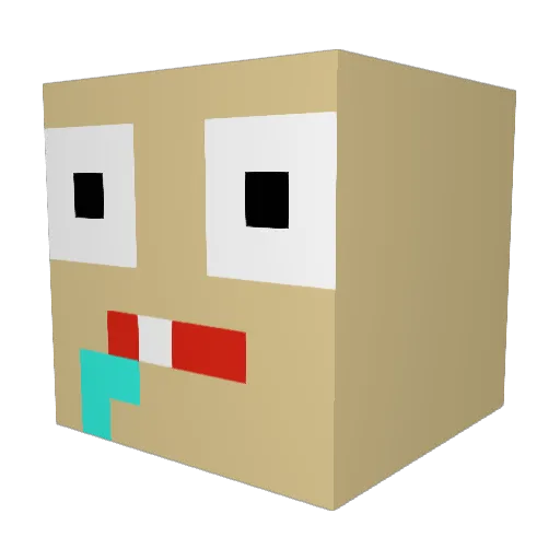 rafsdf Minecraft avatar head, 3D render