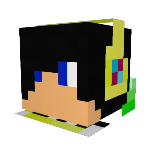 rahmanii Minecraft avatar head, 3D render
