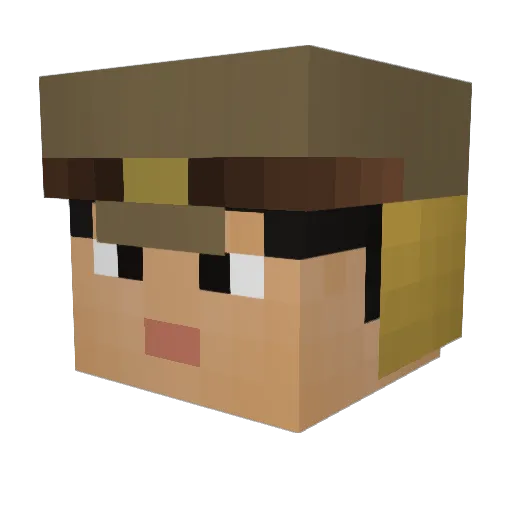 raiaru Minecraft avatar head, 3D render