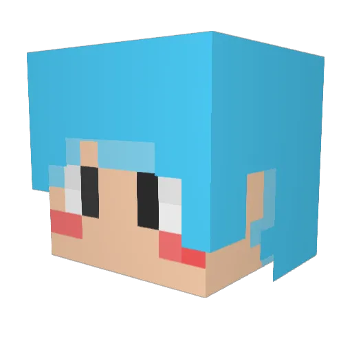 raibini Minecraft avatar head, 3D render