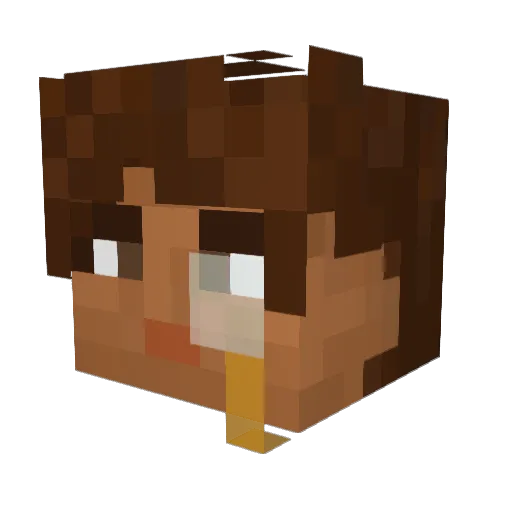 railslide Minecraft avatar head, 3D render