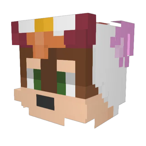 rainbcw Minecraft avatar head, 3D render