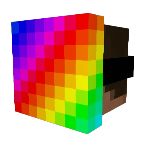 rainbowZeppelin Minecraft avatar head, 3D render