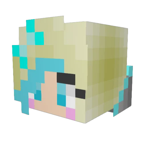 rainbow_nicole Minecraft avatar head, 3D render