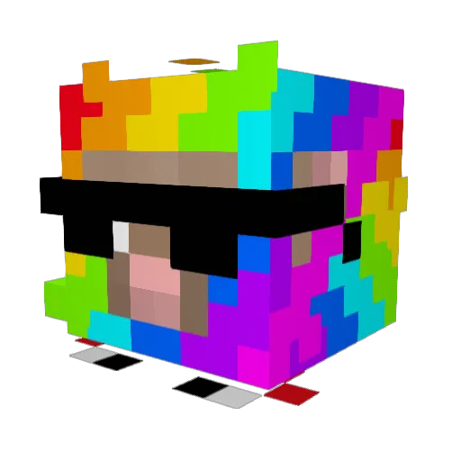 rainbow_shepz Minecraft avatar head, 3D render