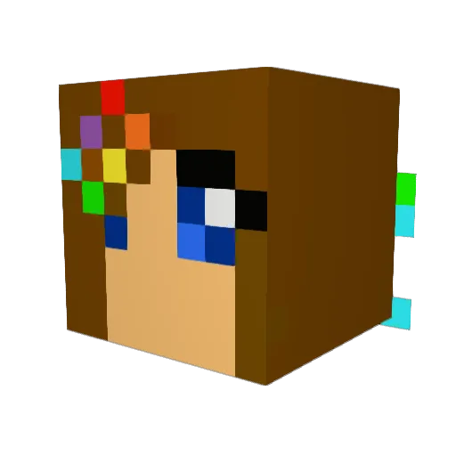 rainbowbubbles01 Minecraft avatar head, 3D render