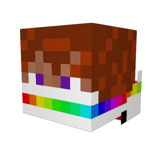 rainbowbutterfly Minecraft avatar head, 3D render