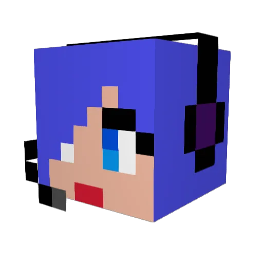 rainbowdarknip Minecraft avatar head, 3D render