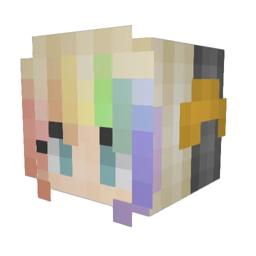 rainbowglitter11 Minecraft avatar head, 3D render
