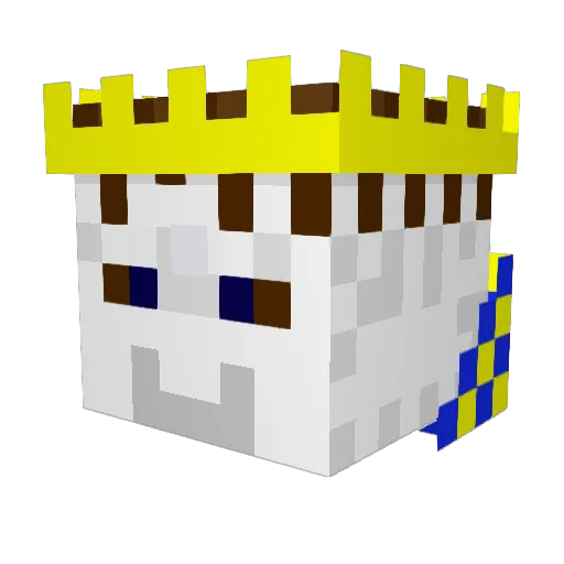 rainbowhat Minecraft avatar head, 3D render