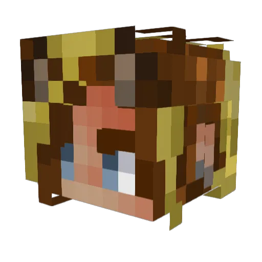 rainbowkittenxo Minecraft avatar head, 3D render