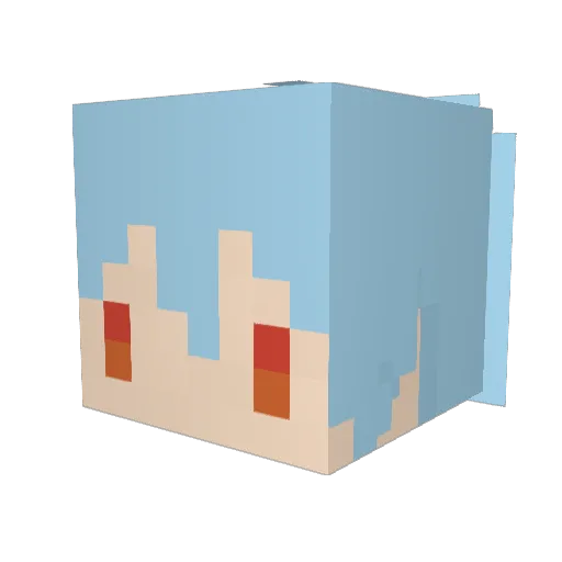 raku41 Minecraft avatar head, 3D render