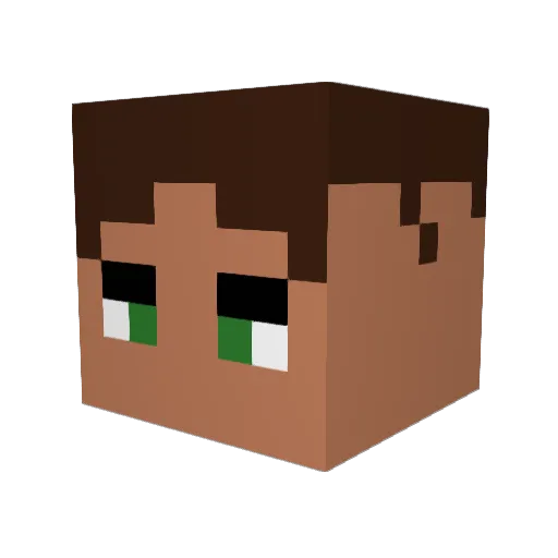 rallphi Minecraft avatar head, 3D render