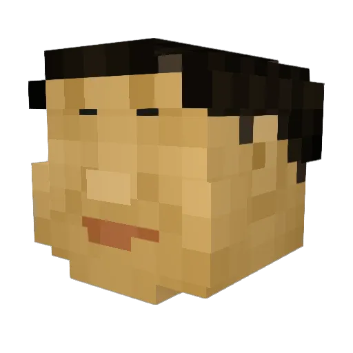 ramanang Minecraft avatar head, 3D render